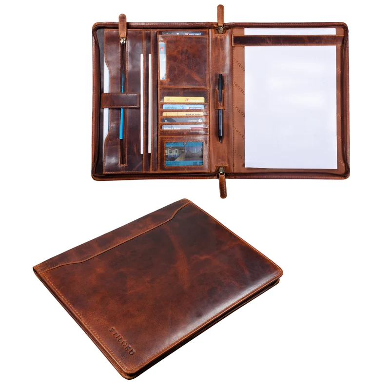 B-WARE "Scott" Vintage Dokumentenmappe Echtes Leder
