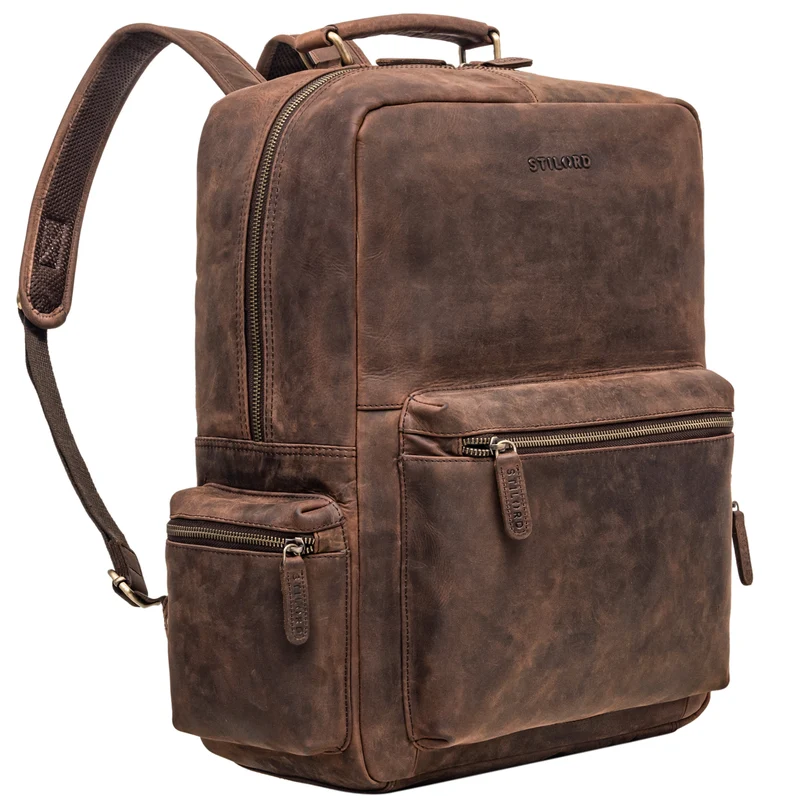 "Isa" Business-Rucksack Herren Leder Laptop-Rucksack Damen 19 Zoll