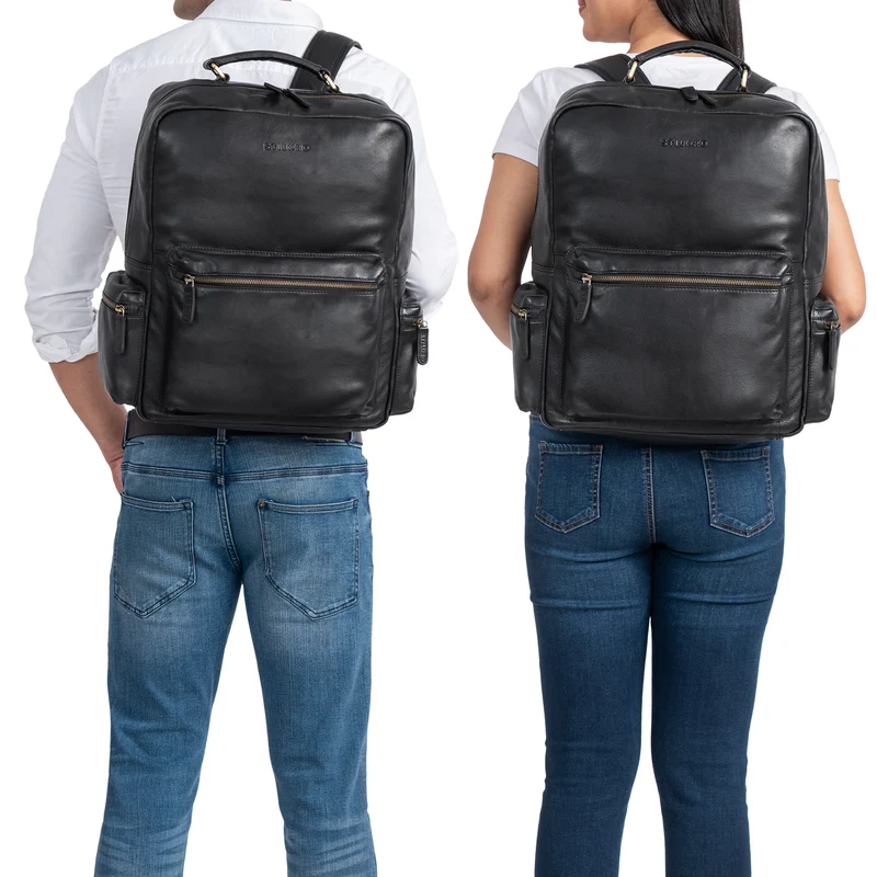 "Isa" Business-Rucksack Herren Leder Laptop-Rucksack Damen 19 Zoll
