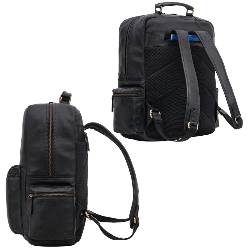 "Isa" Business-Rucksack Herren Leder Laptop-Rucksack Damen 19 Zoll