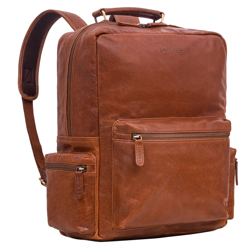 "Isa" Business-Rucksack Herren Leder Laptop-Rucksack Damen 19 Zoll