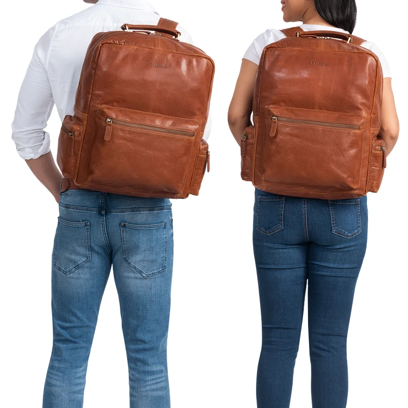 "Isa" Business-Rucksack Herren Leder Laptop-Rucksack Damen 19 Zoll