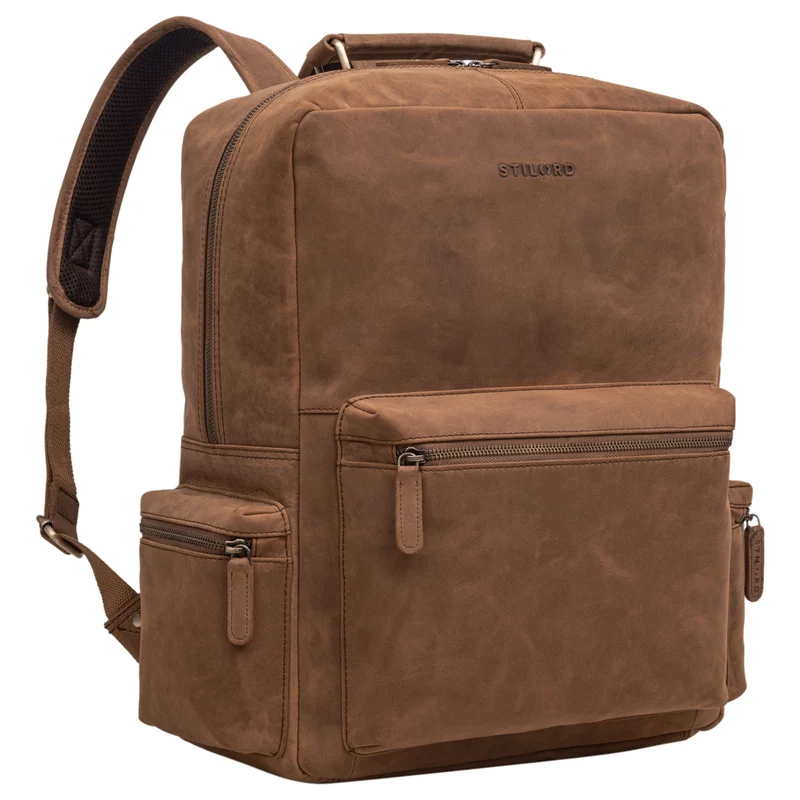 "Isa" Business-Rucksack Herren Leder Laptop-Rucksack Damen 19 Zoll