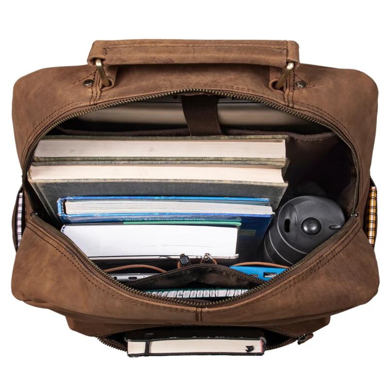 "Isa" Business-Rucksack Herren Leder Laptop-Rucksack Damen 19 Zoll