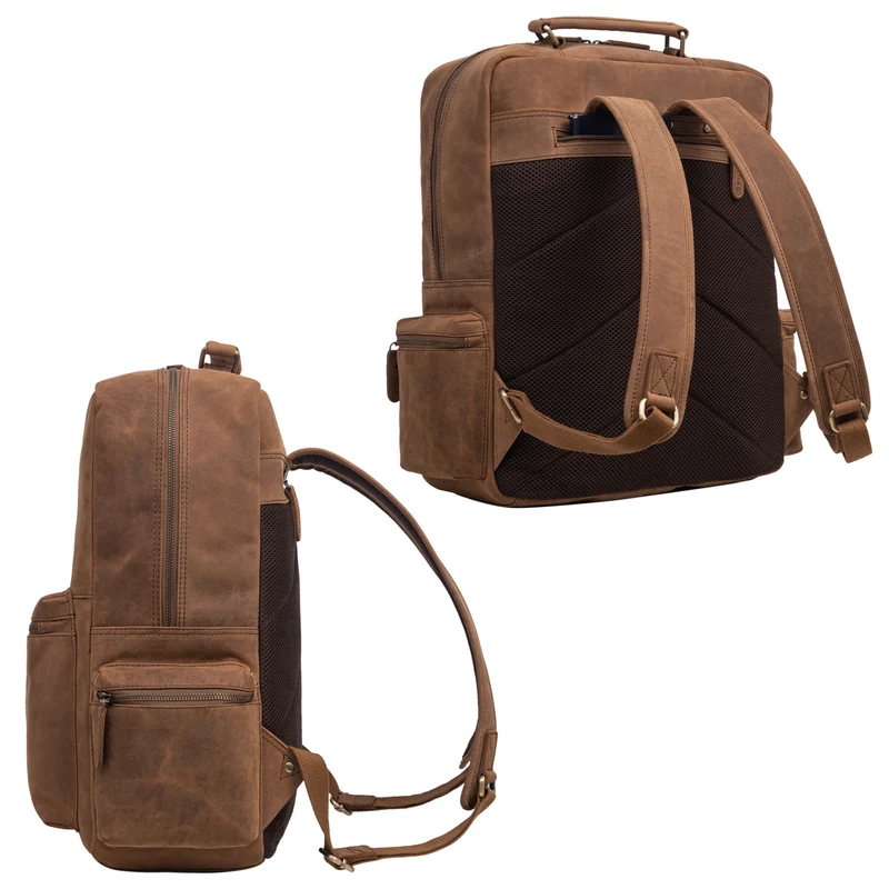 "Isa" Business-Rucksack Herren Leder Laptop-Rucksack Damen 19 Zoll