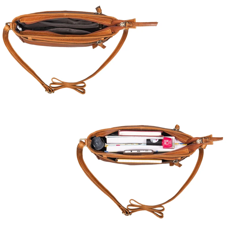 "Lilia" 2-in-1 Umhängetasche Damen Leder Kleine Handtasche elegant