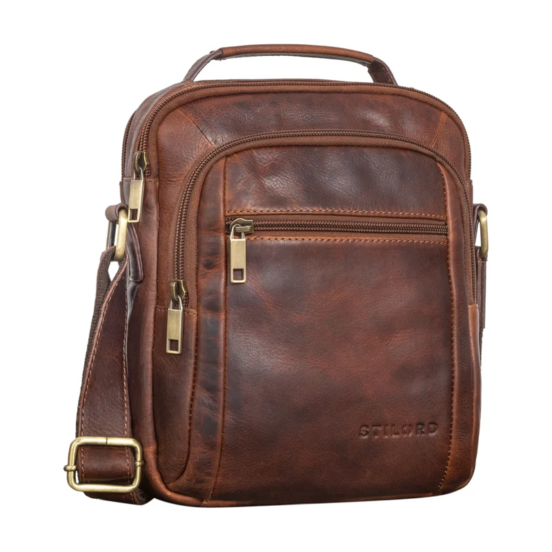 "Lucky" Umhängetasche Herren Klein Leder Handtasche