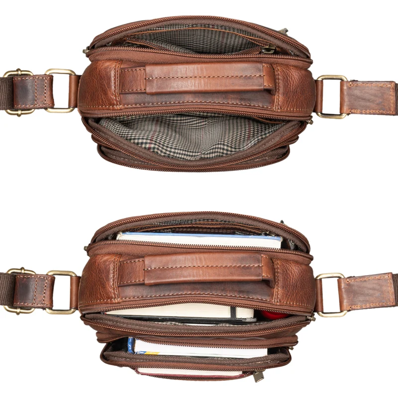 "Lucky" Umhängetasche Herren Klein Leder Handtasche