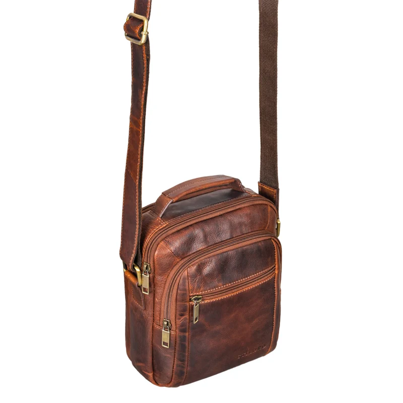 "Lucky" Umhängetasche Herren Klein Leder Handtasche