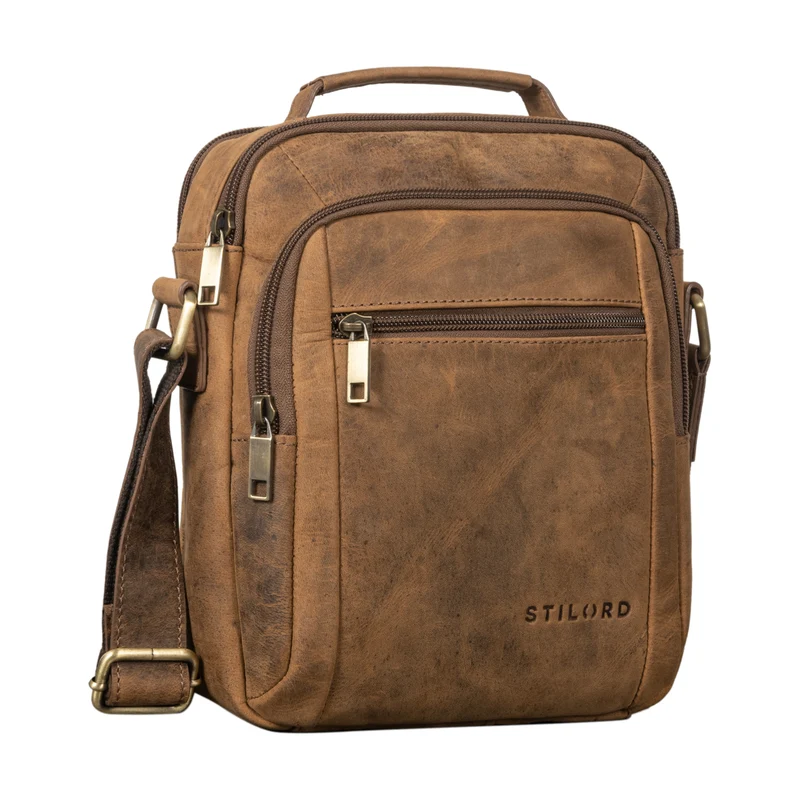"Lucky" Umhängetasche Herren Klein Leder Handtasche
