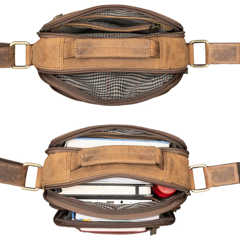 "Lucky" Umhängetasche Herren Klein Leder Handtasche