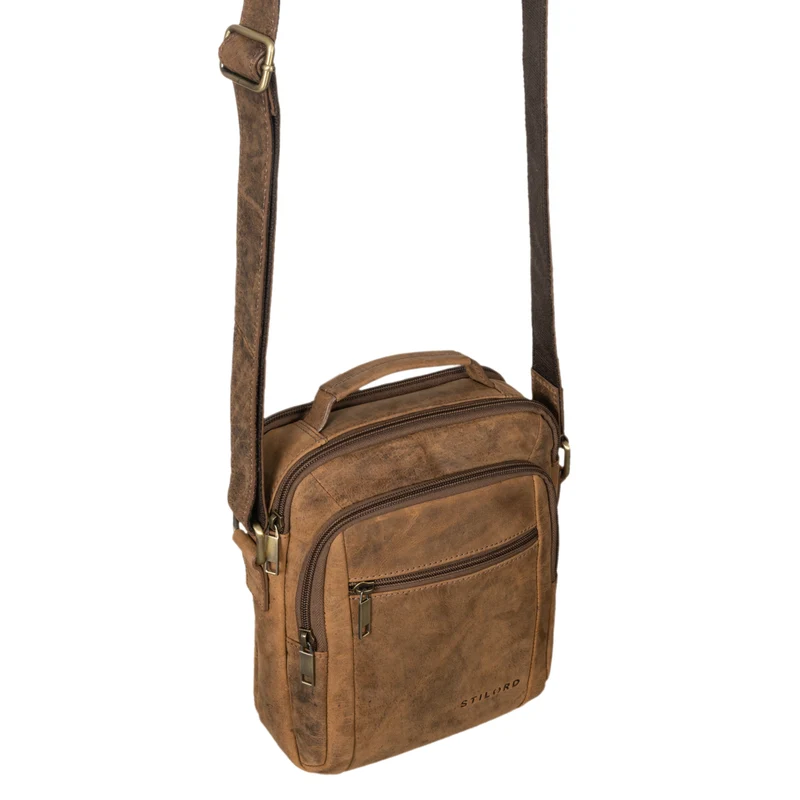 "Lucky" Umhängetasche Herren Klein Leder Handtasche