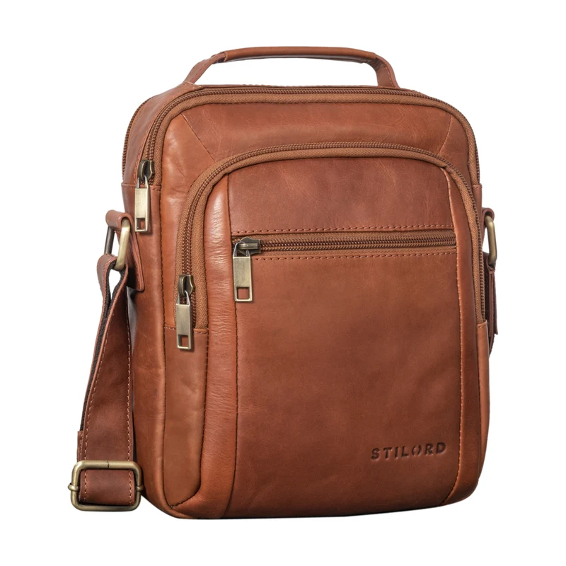 "Lucky" Umhängetasche Herren Klein Leder Handtasche