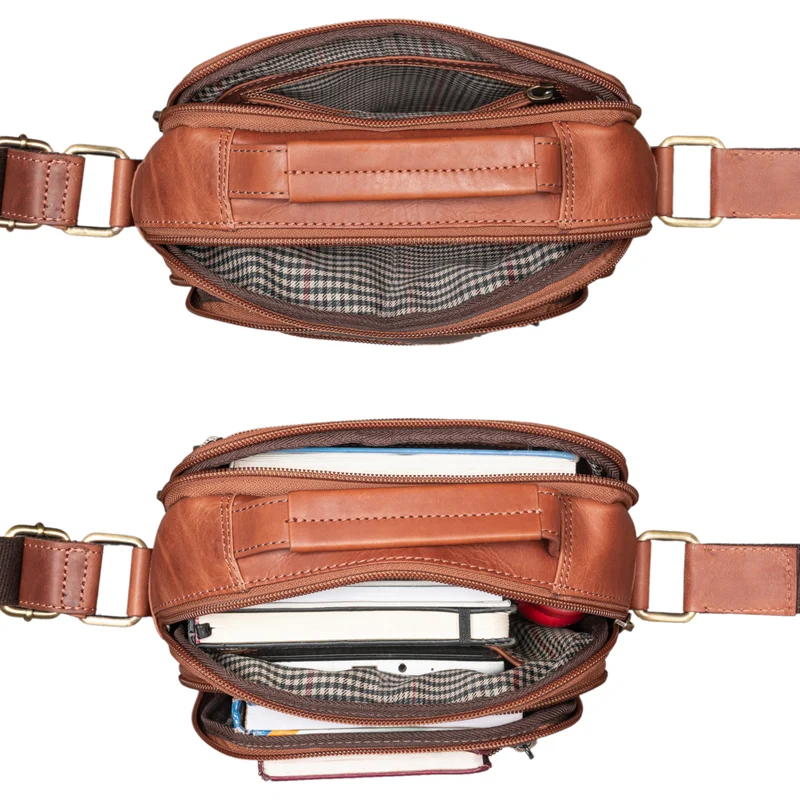 "Lucky" Umhängetasche Herren Klein Leder Handtasche