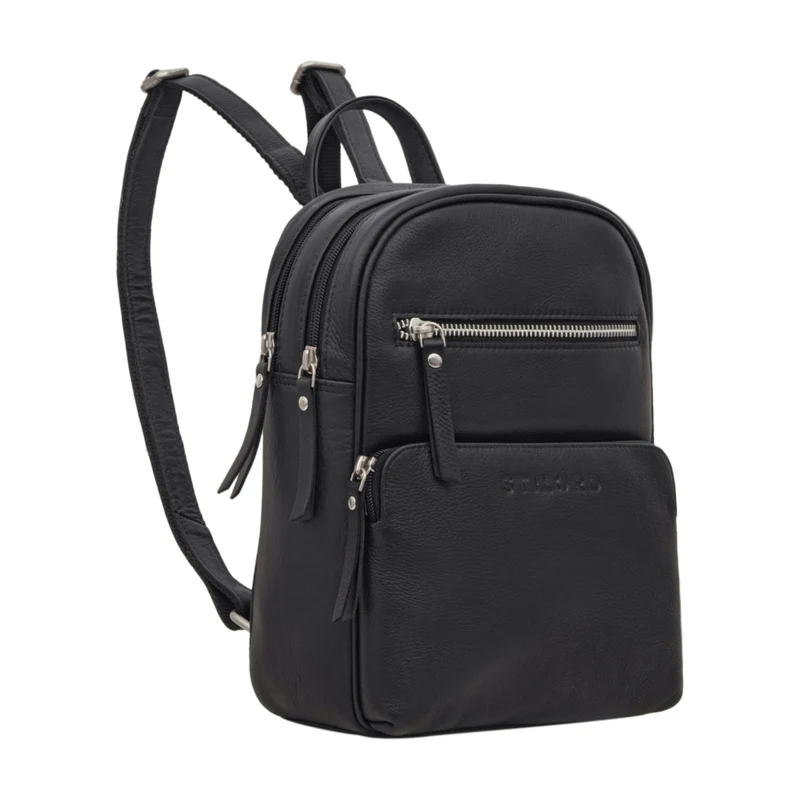 "Fabienne" Kleiner Vintage Damen Rucksack Echtleder mit vielen Fächern