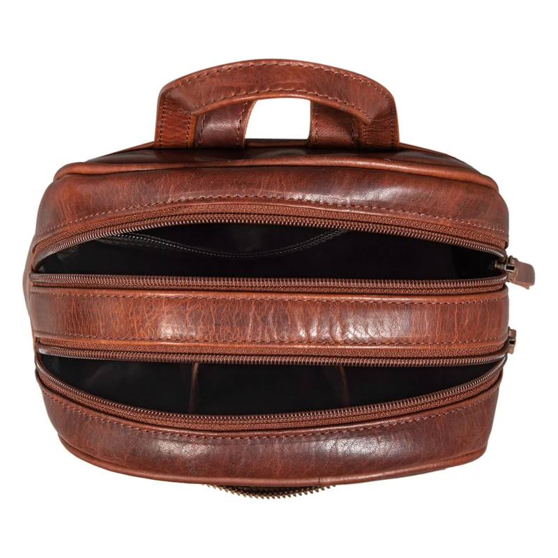 "Fabienne" Kleiner Vintage Damen Rucksack Echtleder mit vielen Fächern