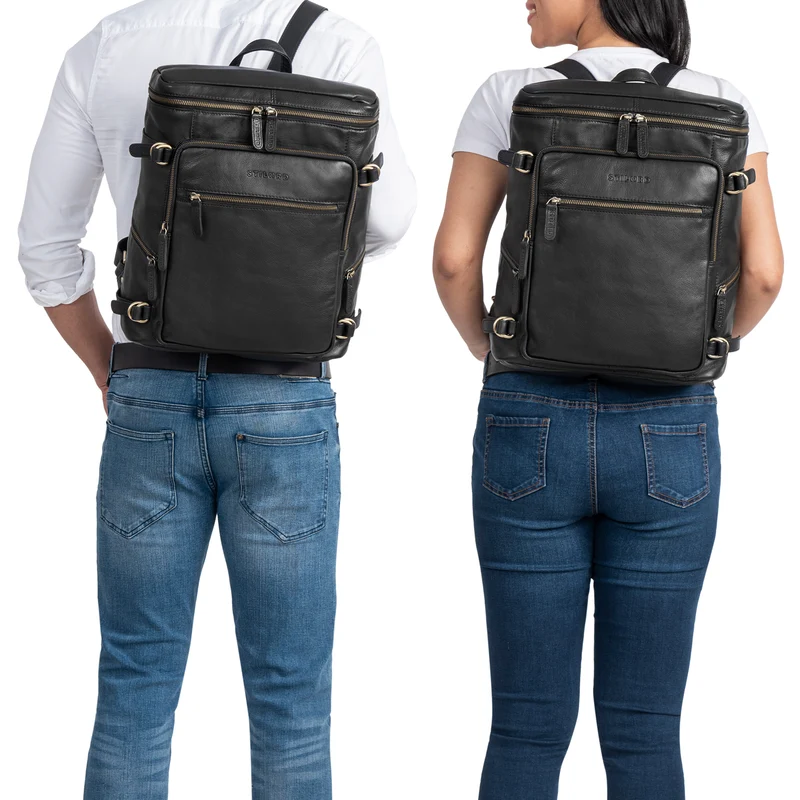 "Alvar" Businessrucksack Laptop-Fach 15.6 Zoll Herren Damen Echtleder