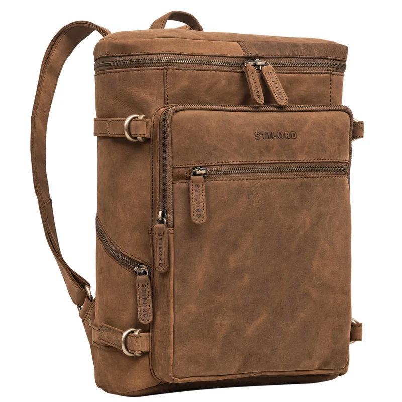 "Alvar" Businessrucksack Laptop-Fach 15.6 Zoll Herren Damen Echtleder