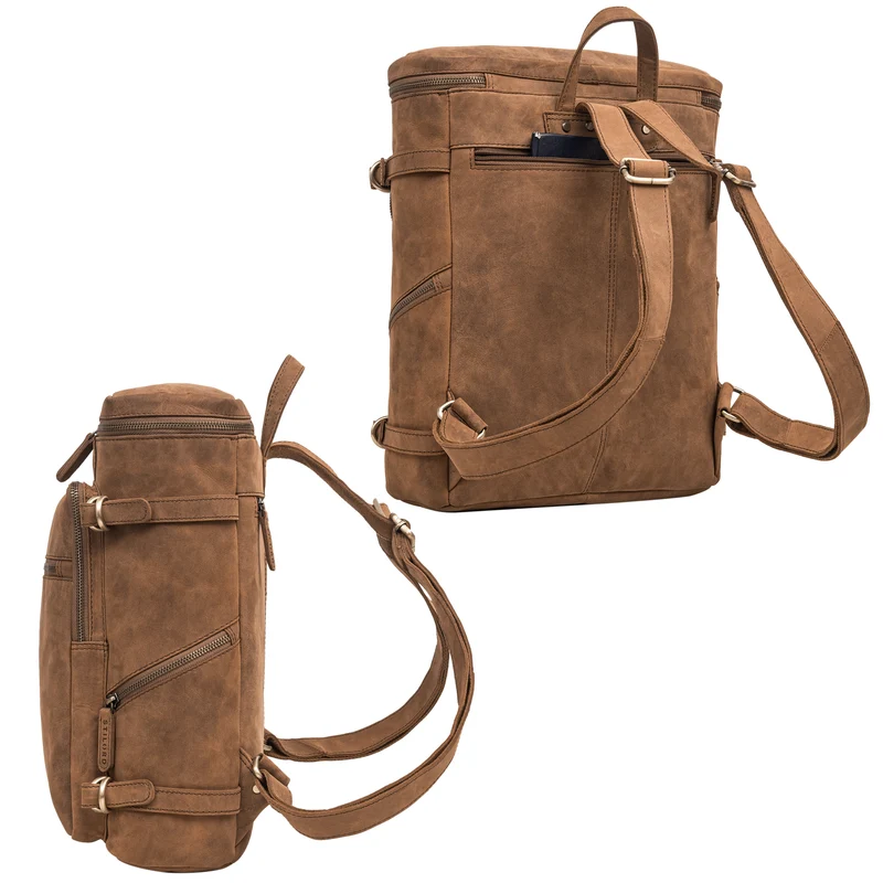 "Alvar" Businessrucksack Laptop-Fach 15.6 Zoll Herren Damen Echtleder