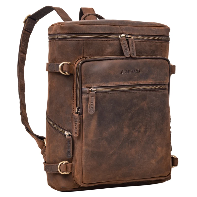 "Alvar" Businessrucksack Laptop-Fach 15.6 Zoll Herren Damen Echtleder