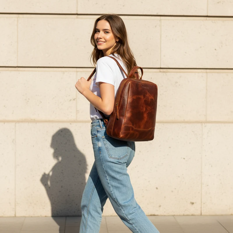 "Maxime" Kleiner Leder Daypack für Damen