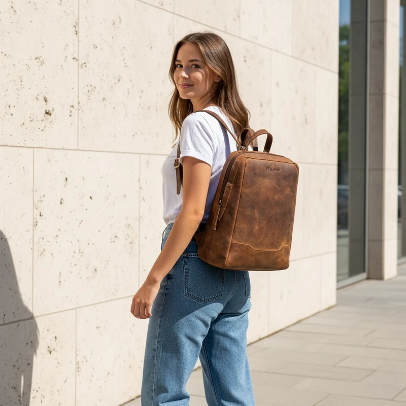"Maxime" Kleiner Leder Daypack für Damen