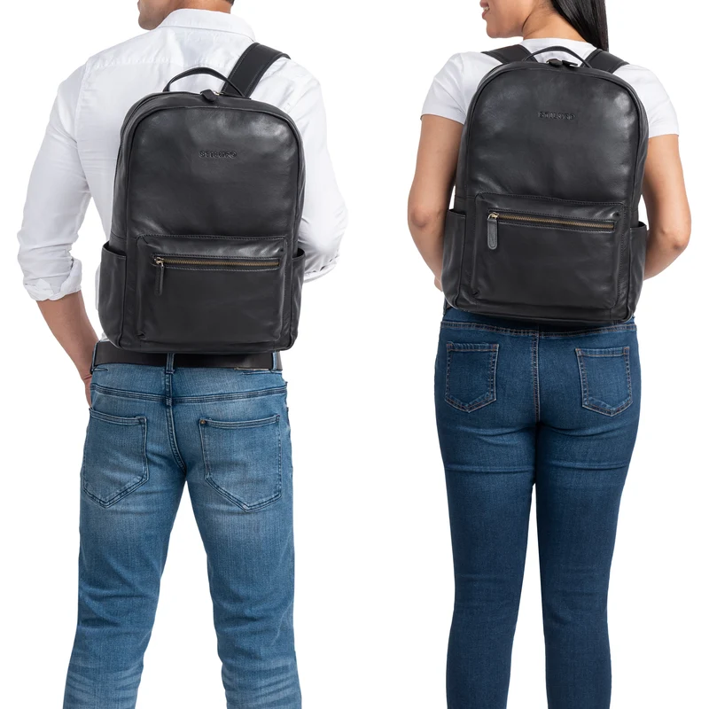 "Quincy" Lederrucksack mit Laptop-Fach 14 - 16 Zoll groß Leder Unisex