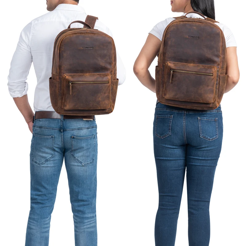 "Quincy" Lederrucksack mit Laptop-Fach 14 - 16 Zoll groß Leder Unisex