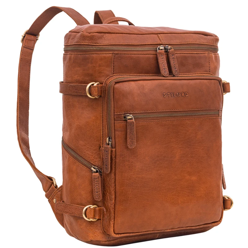 B-WARE "Alvar" Businessrucksack Herren Leder mit Laptopfach