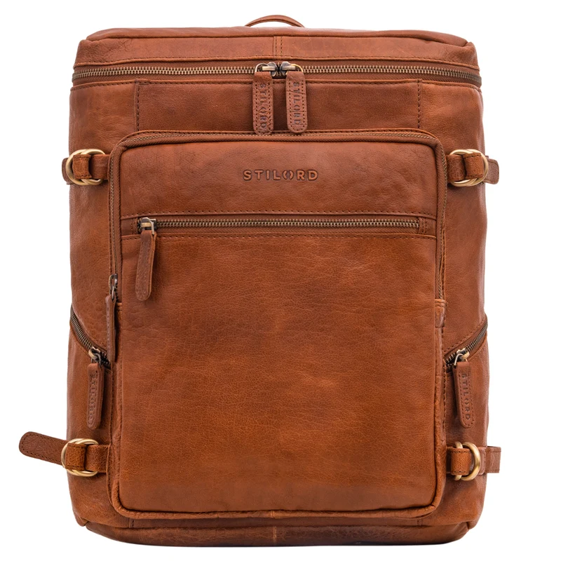 B-WARE "Alvar" Businessrucksack Herren Leder mit Laptopfach