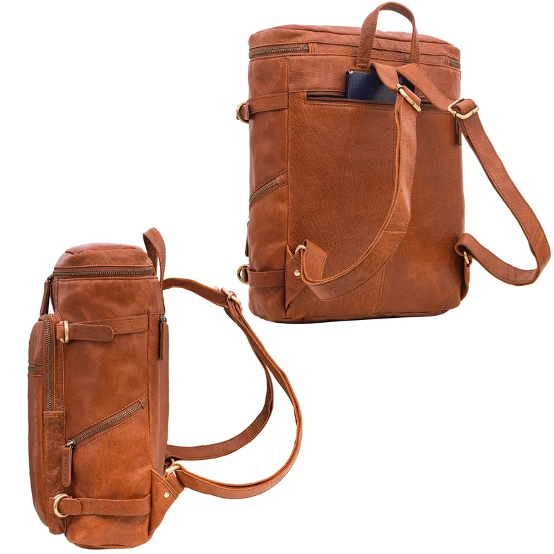 B-WARE "Alvar" Businessrucksack Herren Leder mit Laptopfach
