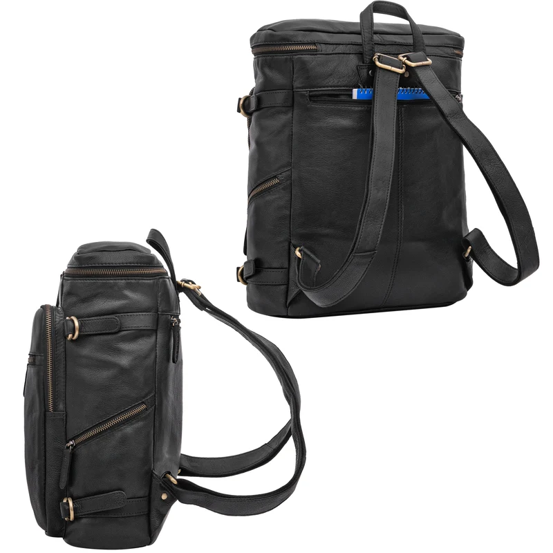 B-WARE "Alvar" Businessrucksack Herren Leder mit Laptopfach