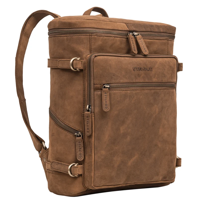 B-WARE "Alvar" Businessrucksack Herren Leder mit Laptopfach