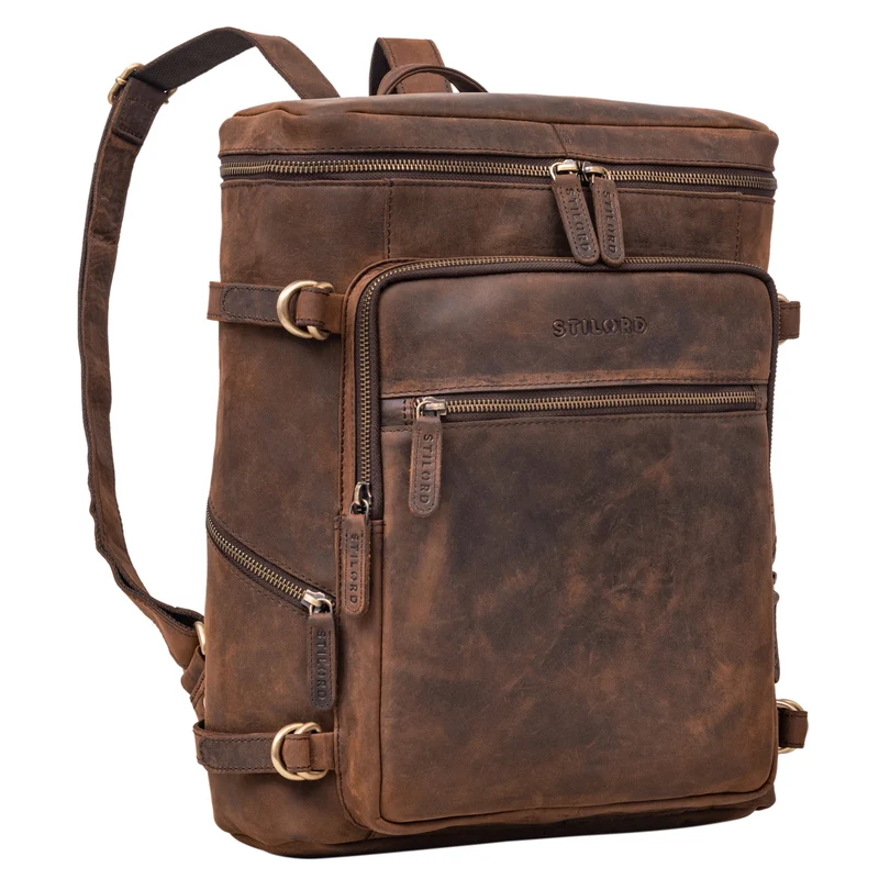 B-WARE "Alvar" Businessrucksack Herren Leder mit Laptopfach