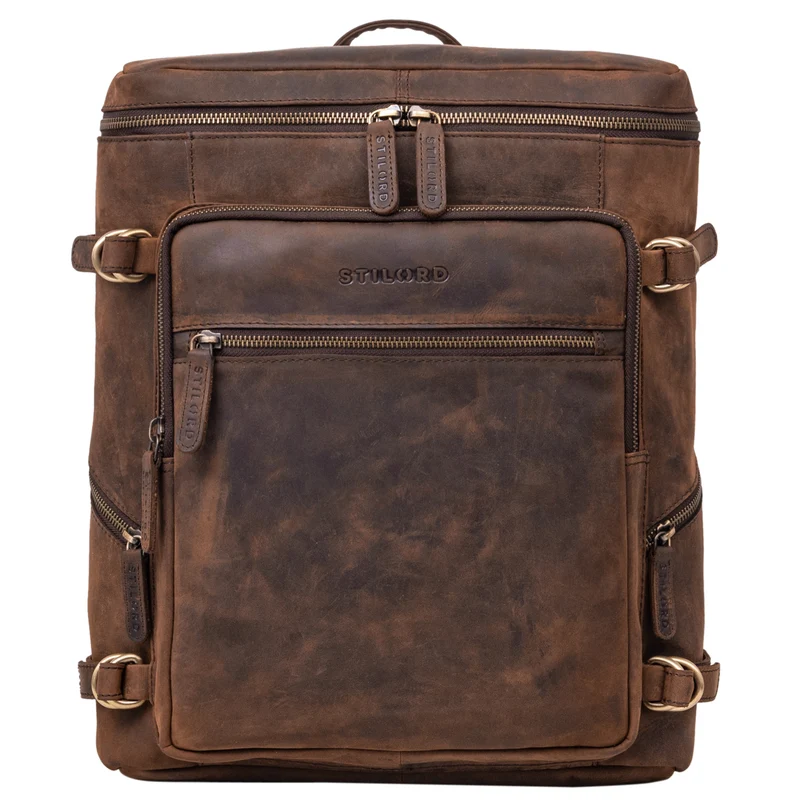 B-WARE "Alvar" Businessrucksack Herren Leder mit Laptopfach