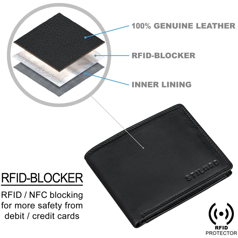 "Lunis" Leder Geldbörse RFID Herren