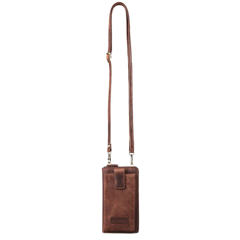 "Nelly" Geldbörse mit Handyfach Leder 3-in-1 Handytasche Umhängetasche Portemonnaie zum Umhängen