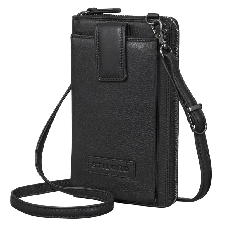 "Nelly" Geldbörse mit Handyfach Leder 3-in-1 Handytasche Umhängetasche Portemonnaie zum Umhängen