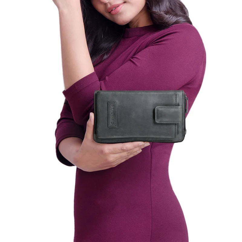 "Nelly" Geldbörse mit Handyfach Leder 3-in-1 Handytasche Umhängetasche Portemonnaie zum Umhängen