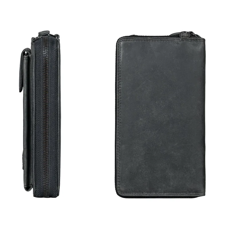 "Nelly" Geldbörse mit Handyfach Leder 3-in-1 Handytasche Umhängetasche Portemonnaie zum Umhängen
