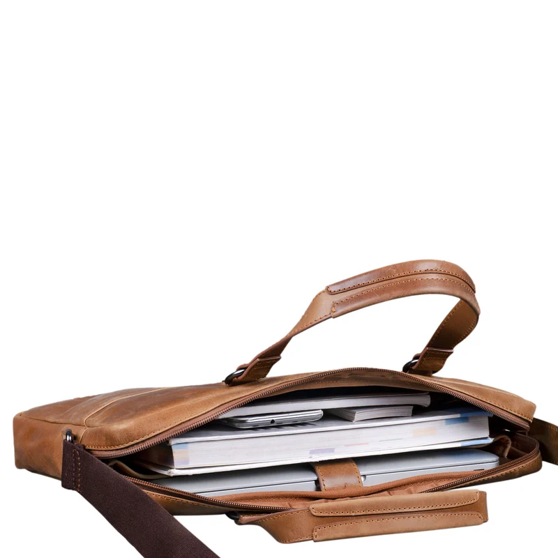 B-WARE "Cornelius" Leder Aktentasche 15.6 Zoll