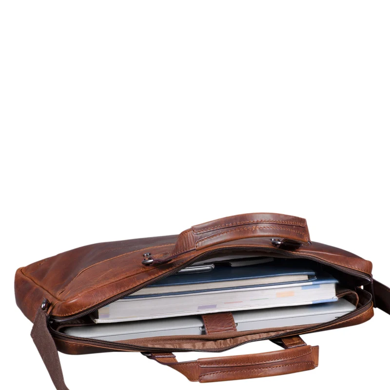 B-WARE "Cornelius" Leder Aktentasche 15.6 Zoll
