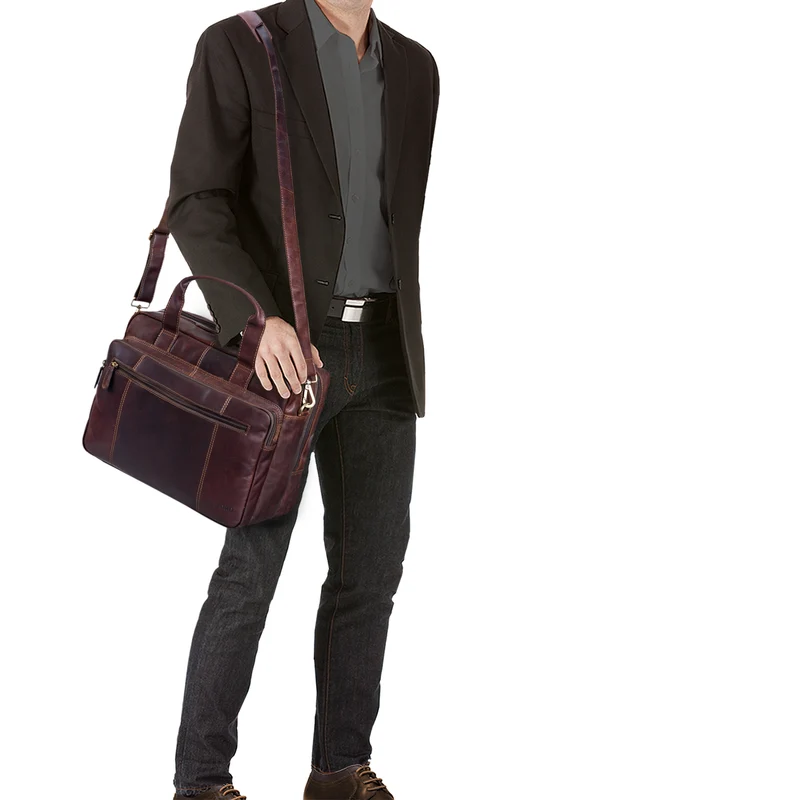 B-WARE "Experience" Vintage Lehrertasche Leder groß