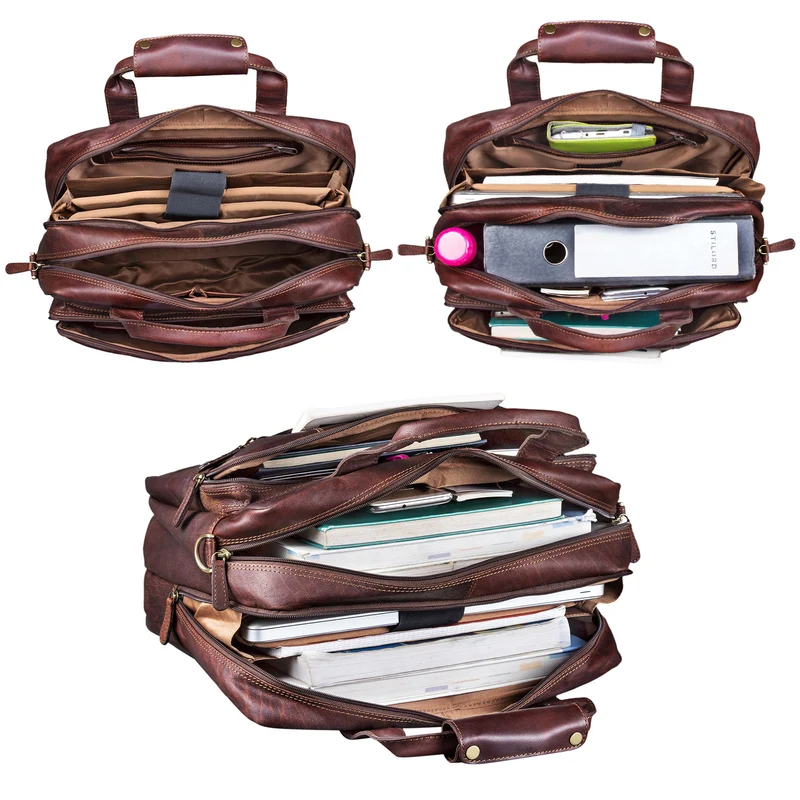 B-WARE "Experience" Vintage Lehrertasche Leder groß