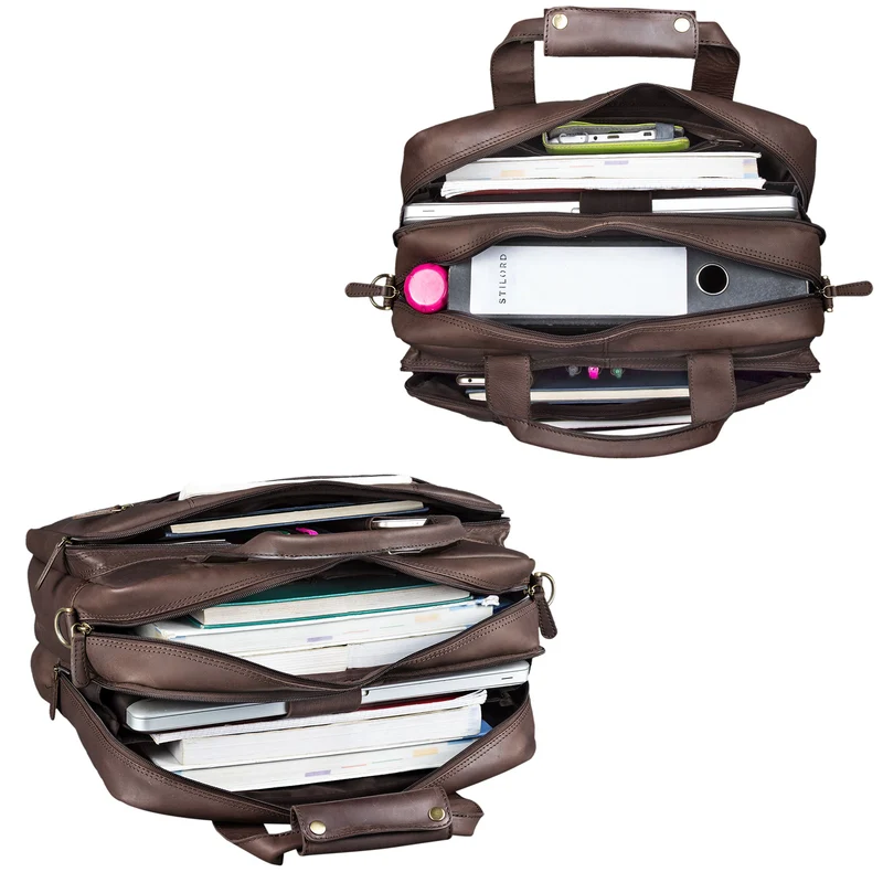 B-WARE "Experience" Vintage Lehrertasche Leder groß