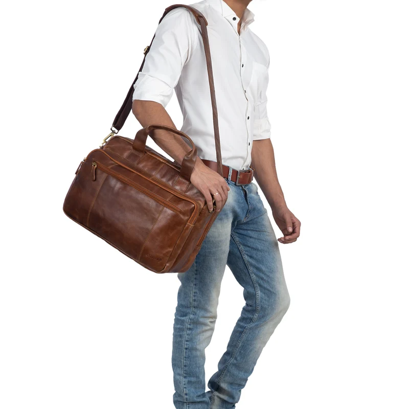 B-WARE "Experience" Vintage Lehrertasche Leder groß