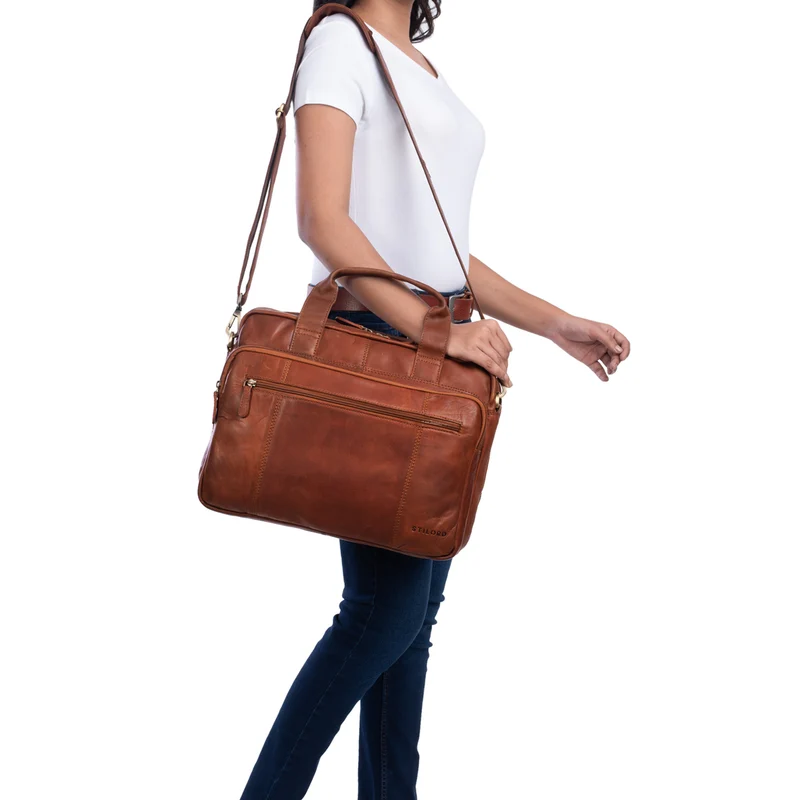 B-WARE "Experience" Vintage Lehrertasche Leder groß