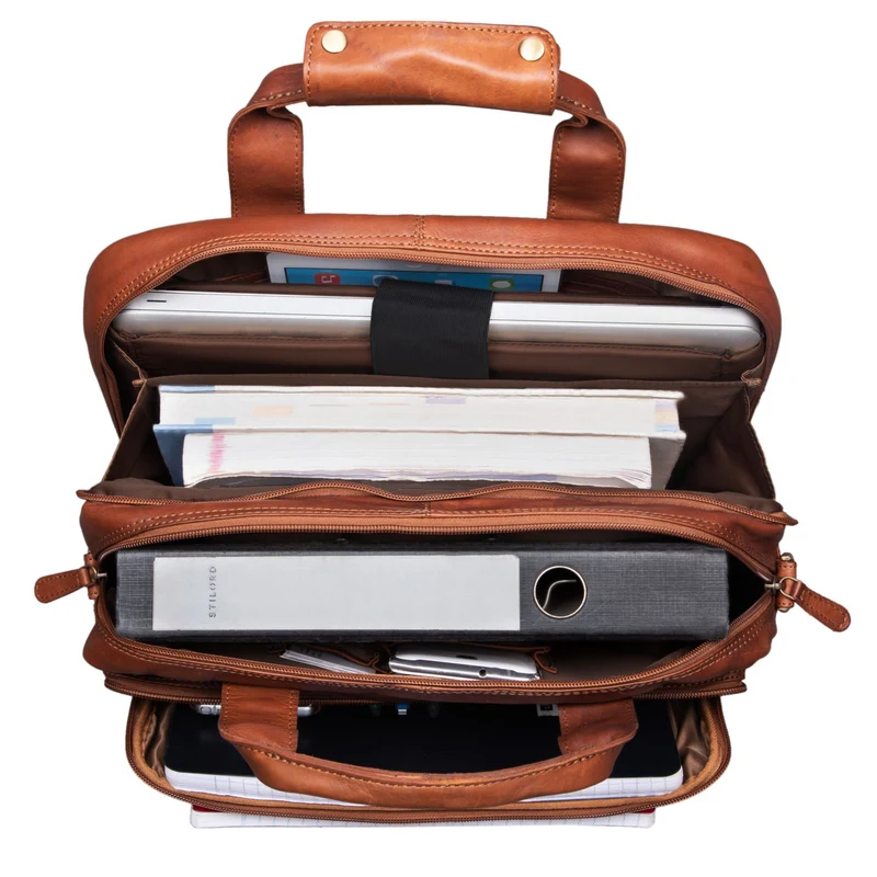 B-WARE "Experience" Vintage Lehrertasche Leder groß