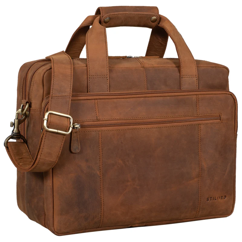 B-WARE "Experience" Vintage Lehrertasche Leder groß