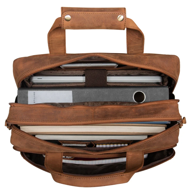 B-WARE "Experience" Vintage Lehrertasche Leder groß